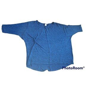 ULTRA TEEZE Tunic Top Blue Plus Size 3X Dolman Sleeves Knit Casual Lightweight